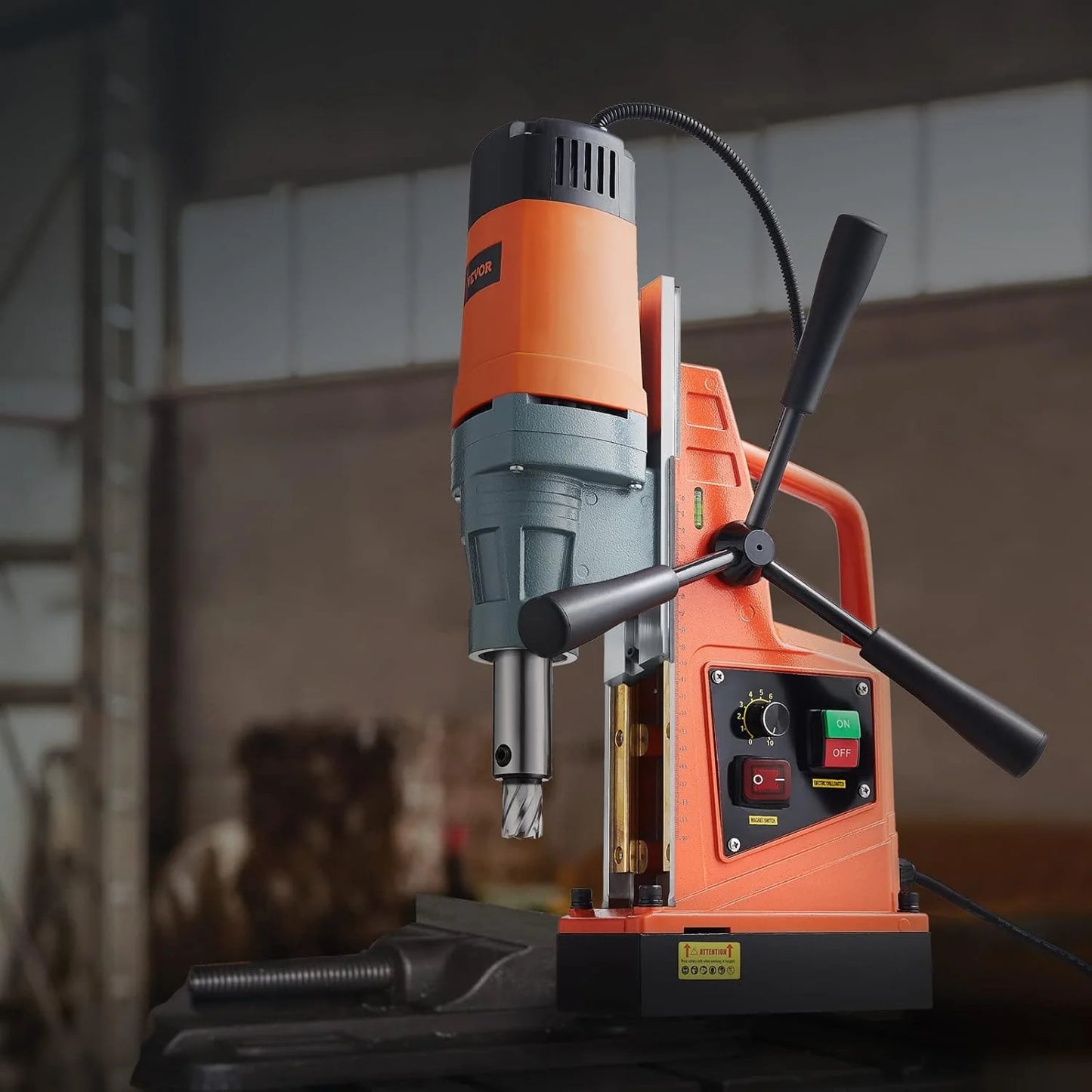 Mag Drill Press, 1550W 2" Boring Diameter, 2922lbf Power Magnetic Drill, 500 PRM, 10-Speed, Electric Drilling Machine for Metal Surface, Industrial and Home Improvement