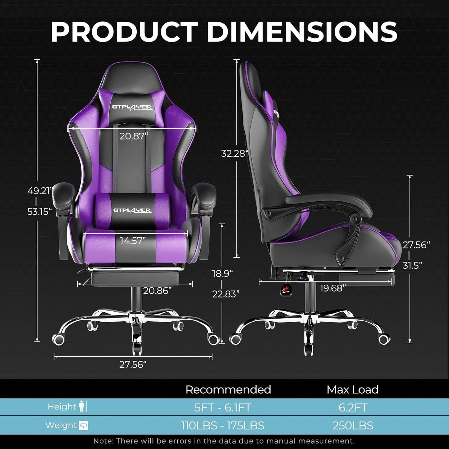 Gaming Chair with Footrest and Lumbar Support β Ergonomic Computer Chair with Headrest, 360Β° Swivel, Height Adjustable, White