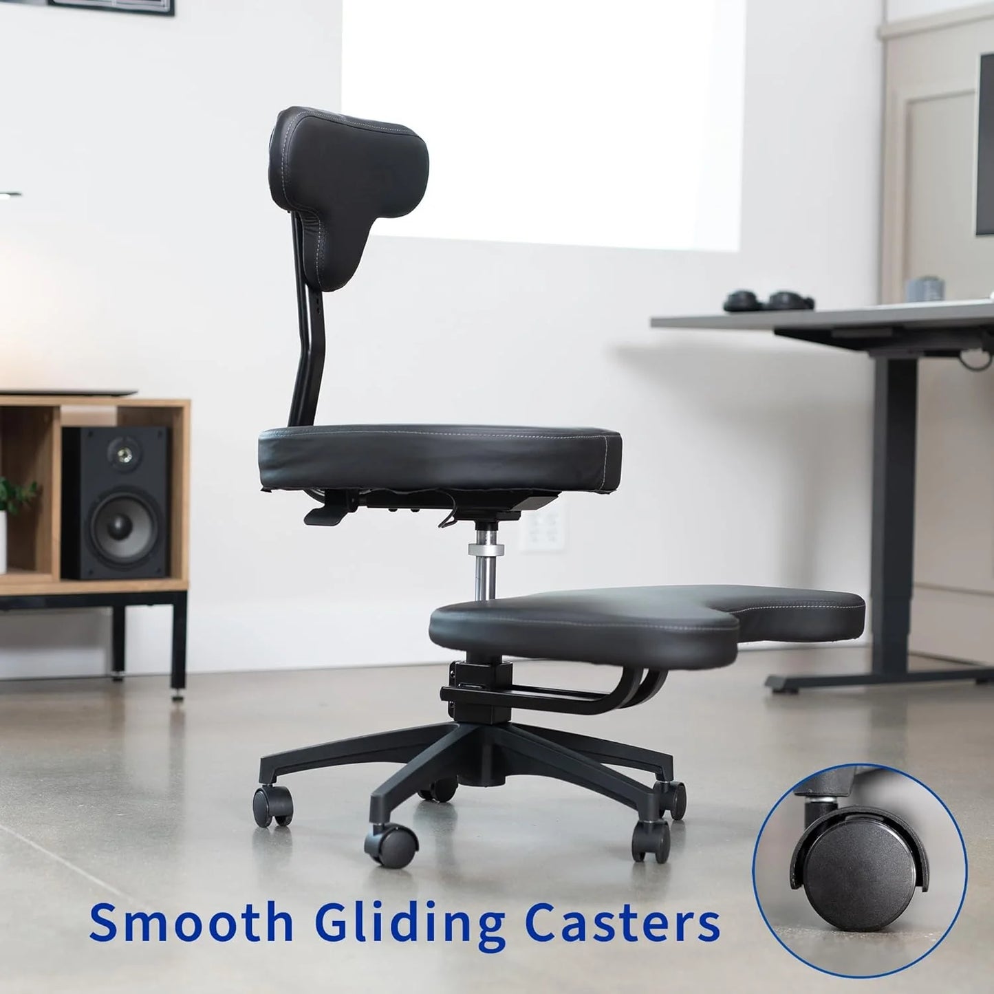 Cross-Legged Office Chair ā Adjustable Height Floor Chair with Back Support for Yoga, Meditation, and ADHD (Black, CHAIR-CL02B-R)