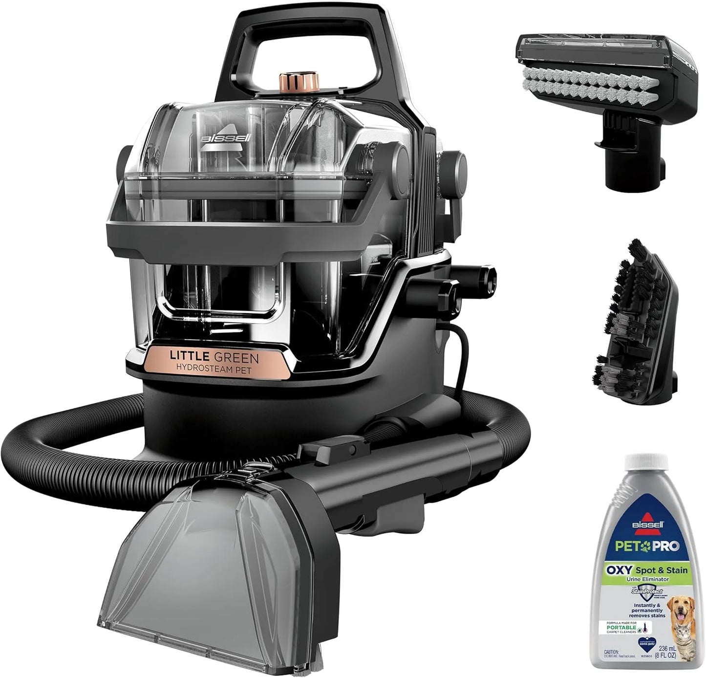 Green HydroSteam Multi-Purpose Portable Carpet and Upholstery Cleaner, Car and Auto Detailer, 3618, Black and Copper Harbor