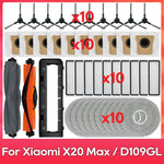 Fit For ( Xiaomi Robot Vacuum X20 Pro, X20 Max, M30, M40S, D102GL, D109GL, D102 ) Part Accessory Brush Filter Mop Dust Bag