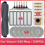 Fit For ( Xiaomi Robot Vacuum X20 Pro, X20 Max, M30, M40S, D102GL, D109GL, D102 ) Part Accessory Brush Filter Mop Dust Bag
