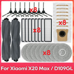 Fit For ( Xiaomi Robot Vacuum X20 Pro, X20 Max, M30, M40S, D102GL, D109GL, D102 ) Part Accessory Brush Filter Mop Dust Bag
