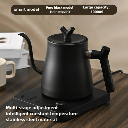 1L Smart Electric Gooseneck Kettle with Temperature Control LCD Display