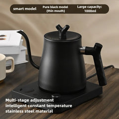 1L Smart Electric Gooseneck Kettle with Temperature Control LCD Display