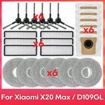 Fit For ( Xiaomi Robot Vacuum X20 Pro, X20 Max, M30, M40S, D102GL, D109GL, D102 ) Part Accessory Brush Filter Mop Dust Bag