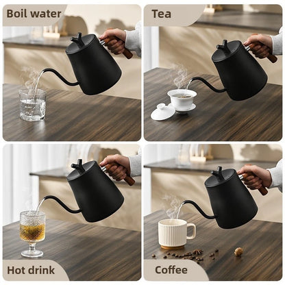 1L Smart Electric Gooseneck Kettle with Temperature Control LCD Display