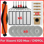 Fit For ( Xiaomi Robot Vacuum X20 Pro, X20 Max, M30, M40S, D102GL, D109GL, D102 ) Part Accessory Brush Filter Mop Dust Bag