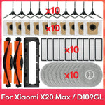 Fit For ( Xiaomi Robot Vacuum X20 Pro, X20 Max, M30, M40S, D102GL, D109GL, D102 ) Part Accessory Brush Filter Mop Dust Bag