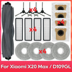 Fit For ( Xiaomi Robot Vacuum X20 Pro, X20 Max, M30, M40S, D102GL, D109GL, D102 ) Part Accessory Brush Filter Mop Dust Bag