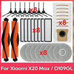 Fit For ( Xiaomi Robot Vacuum X20 Pro, X20 Max, M30, M40S, D102GL, D109GL, D102 ) Part Accessory Brush Filter Mop Dust Bag