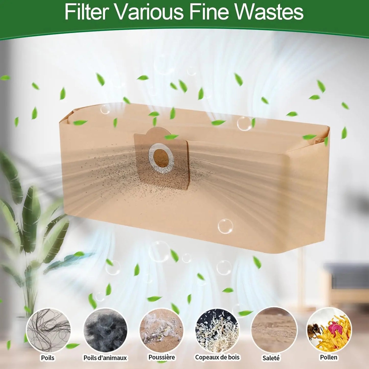 Vacuum Cleaner Dust Bags for Karcher WD3 & MV3 (5-Pack)