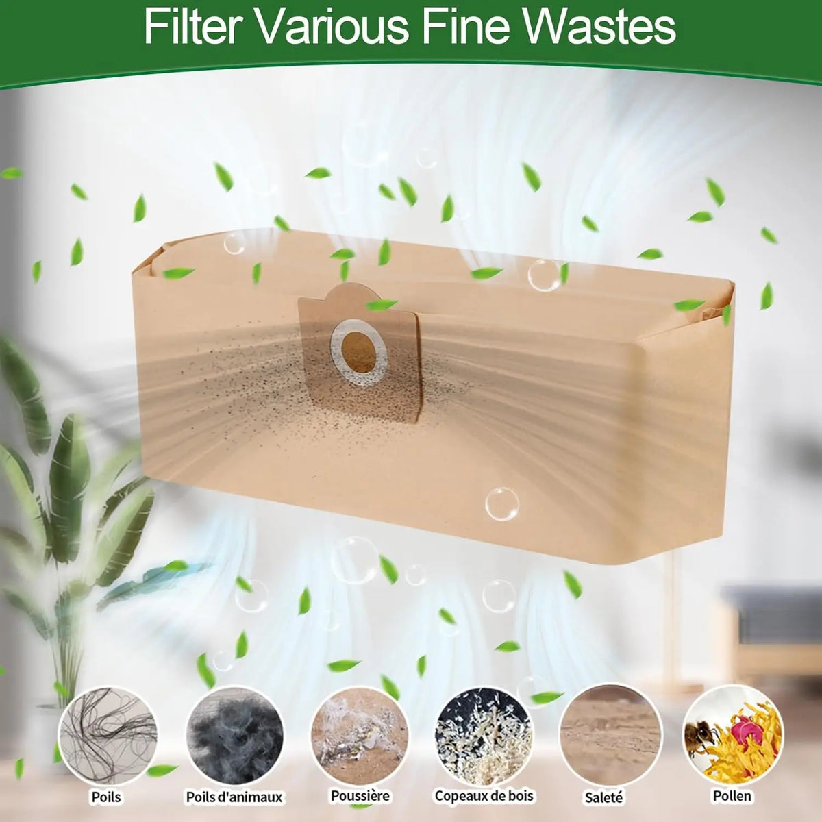 Vacuum Cleaner Dust Bags for Karcher WD3 & MV3 (5-Pack)