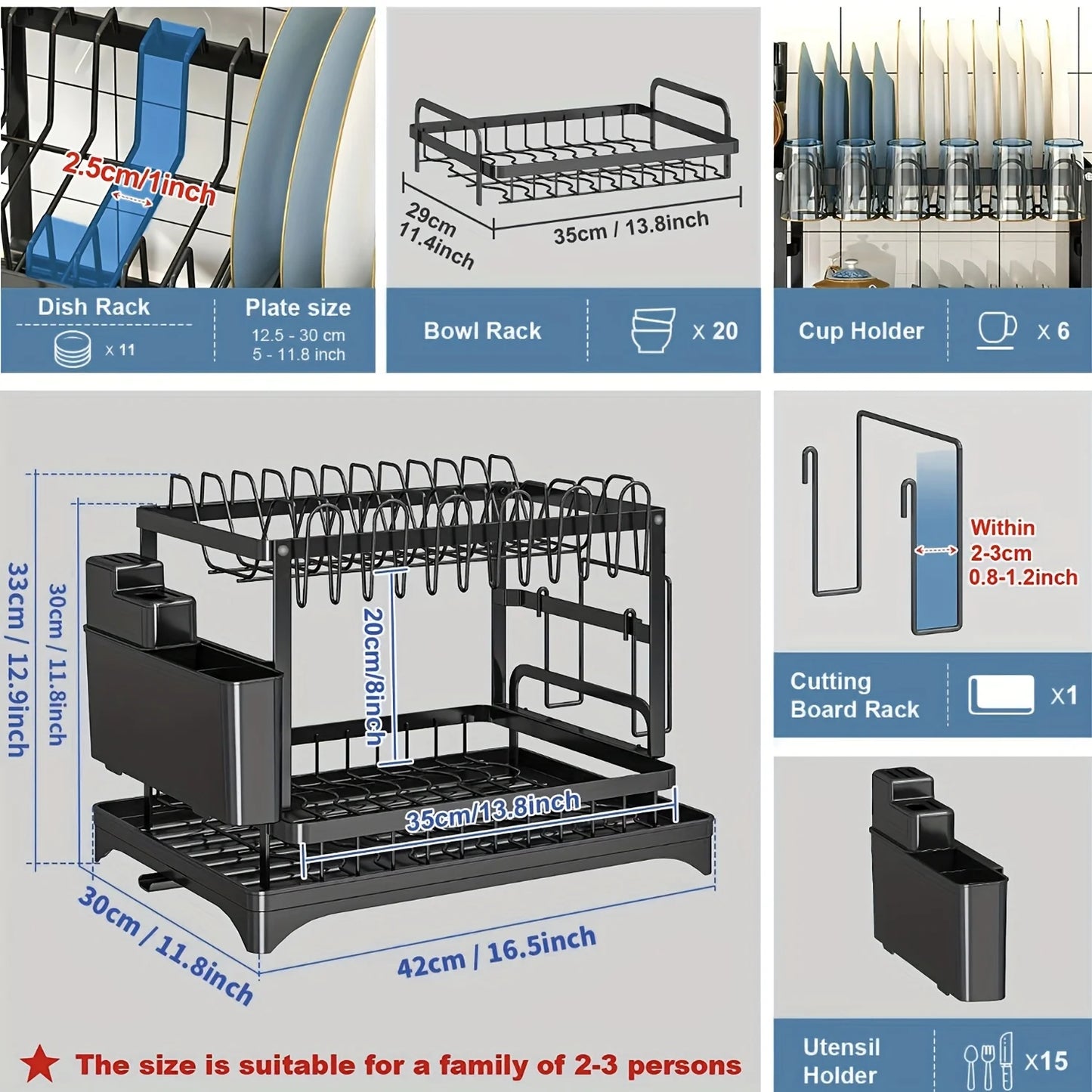 2-Tier Dish Drying Rack