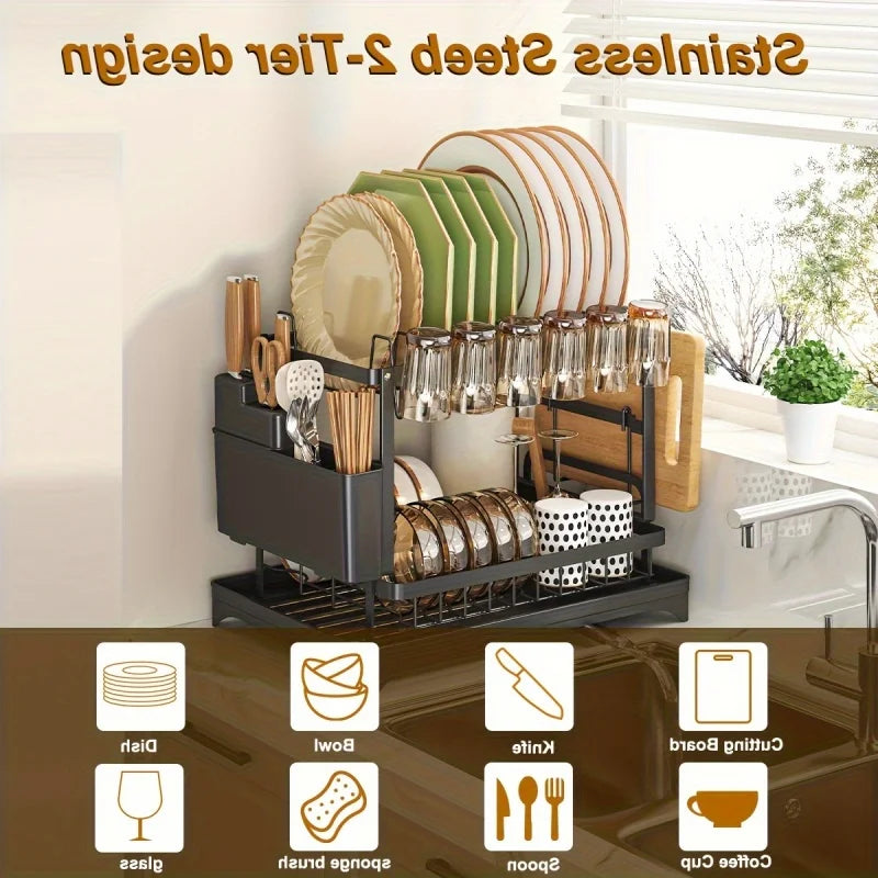 2-Tier Dish Drying Rack
