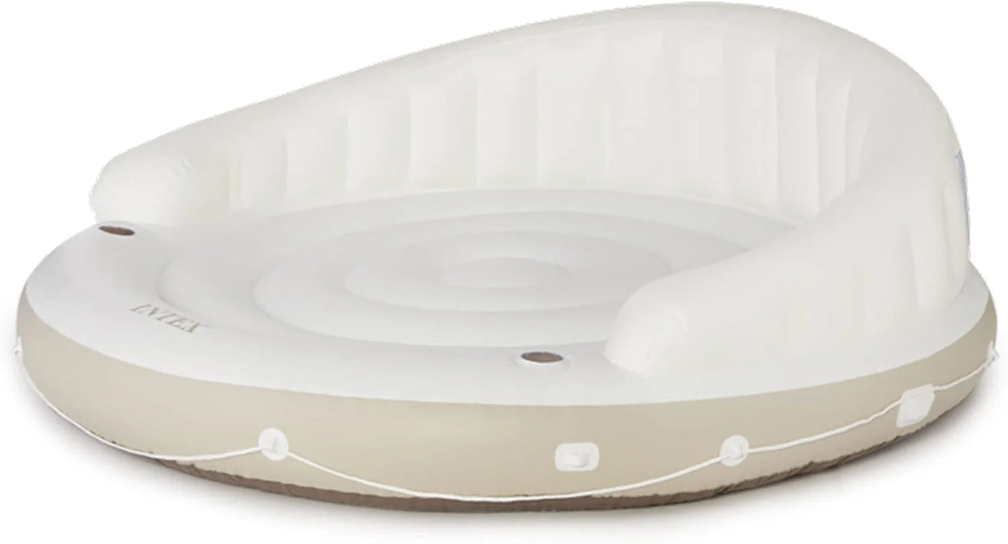 Canopy Island Inflatable Pool Float: Comfortable Lounge Surface – Built-in Cup Holders – Detachable Sunshade – 440lb Max Weight Capacity – 78.5" x 59"