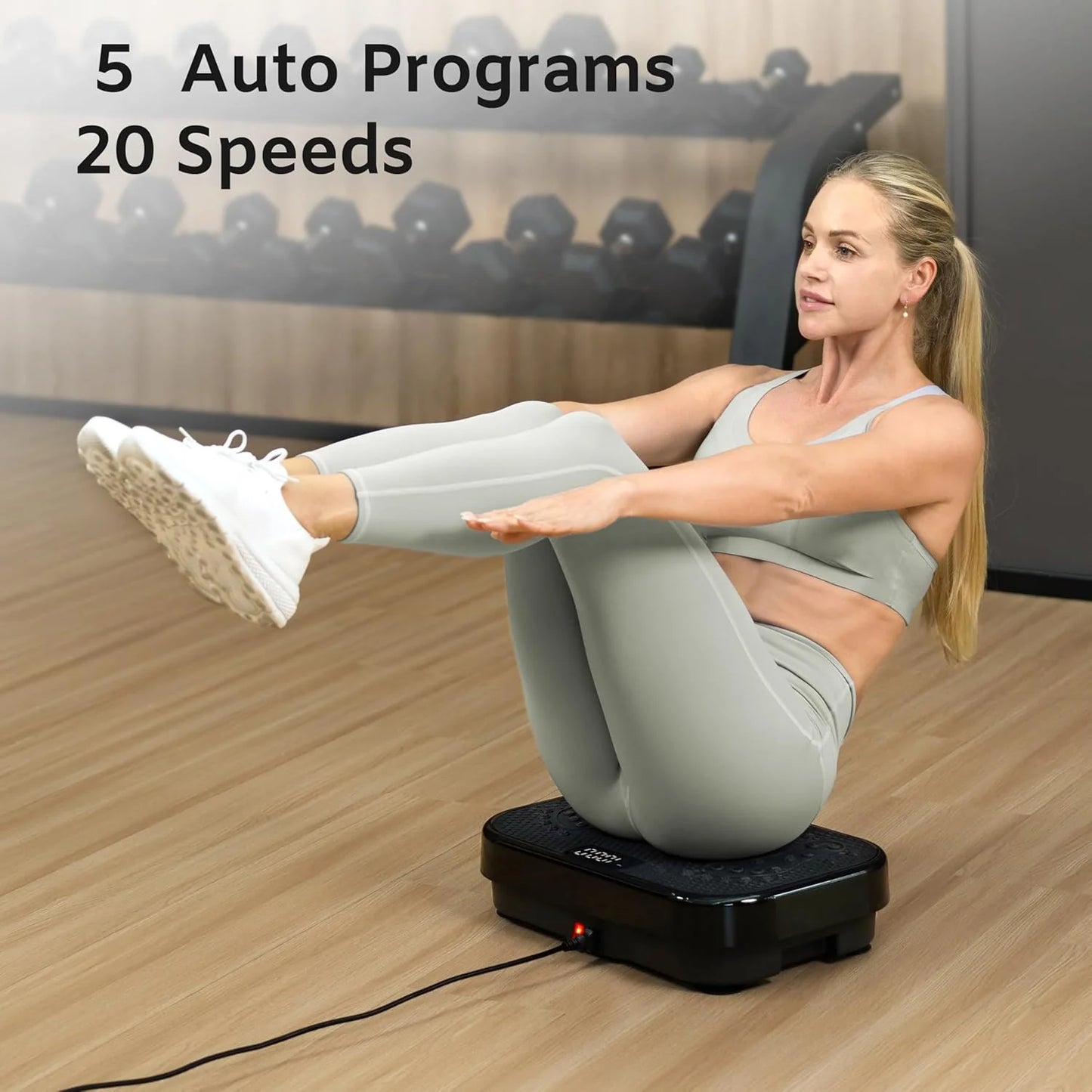 TheNeat Vibration Plate Exercise Machine, Whole Body Workout Vibration Fitness Platform, 330 Lbs Capacity, Low Noise Vibrating Plate Machine for Home & Office, NeatShake
