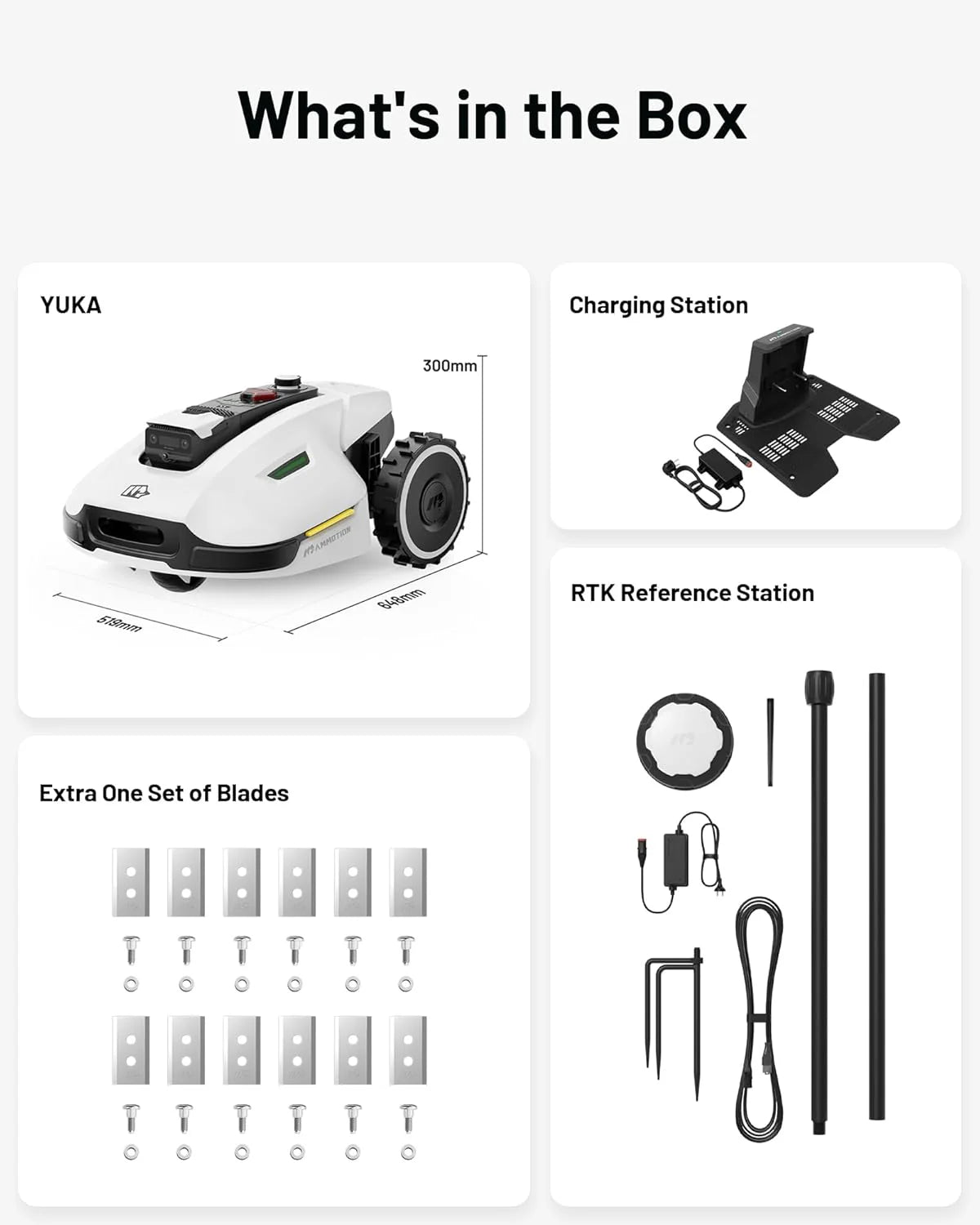 Robot Lawn Mower Reception 0.12 Acre, Max. 0.17 Acre, Ultrasense AI Vision+ RTK Positioning, Auto Mapping, App Control,45% Slope, Cutting Height 2''~3.5'', 3 Mowing Zones