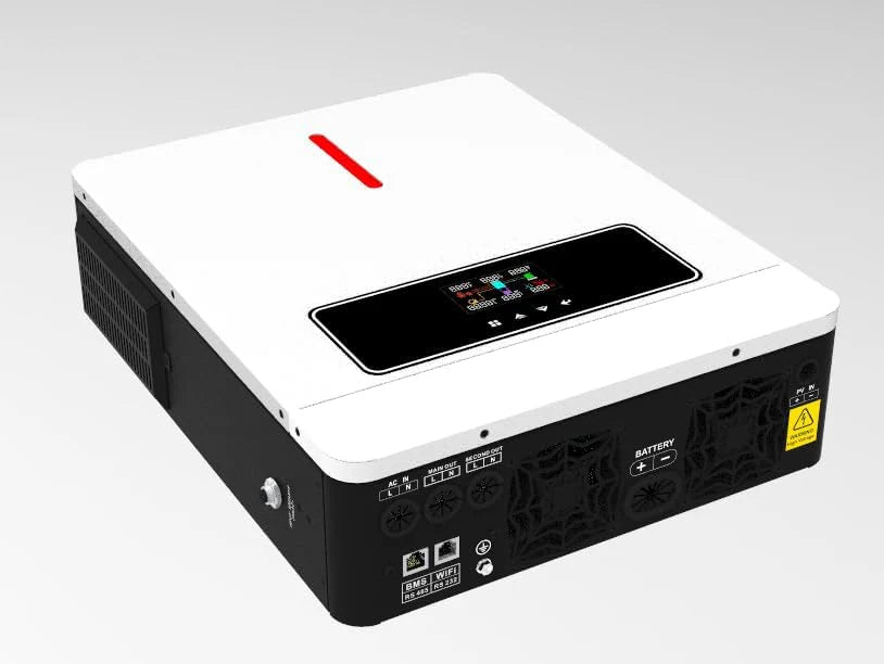 3600W Hybrid Pure Sine Wave Power Inverter with 120A MPPT Solar Charger .dc 24V to ac 110v 60HZ Solar Converter for Home,Car ＆Cabin (DC24V(Range20V-30V) 3600VA)